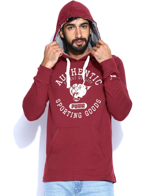 

PUMA Men Maroon Hooded Sweatshirt