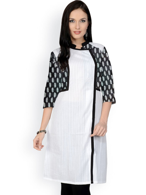 

Pannkh Women Off-White Printed Kurta
