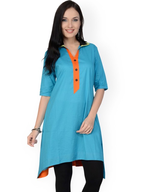 

Pannkh Women Turquoise Blue Kurta