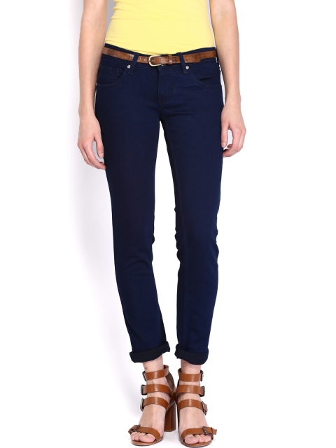 

People Women Navy Skinny Fit Jeans, Navy blue