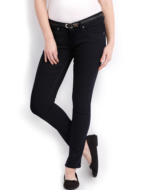 

People Women Navy Skinny Fit Jeans, Navy blue