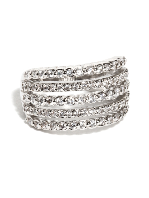 

Peora Rhodium Plated Ring, Silver