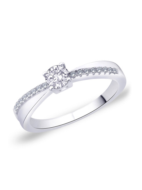 

Peora Rhodium Plated Ring, Silver