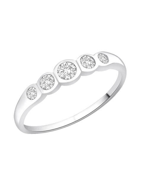 

Peora Rhodium Plated Ring, Silver