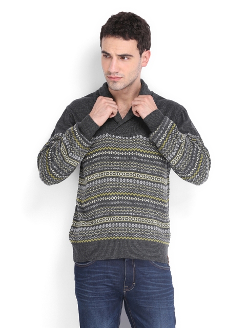 

Peter England Men Grey Sweater