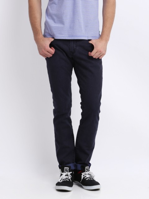 

Peter England Men Navy Jackson Super Slim Fit Jeans, Navy blue