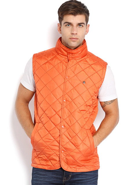 

Peter England Casuals Men Orange Padded Sleeveless Jacket