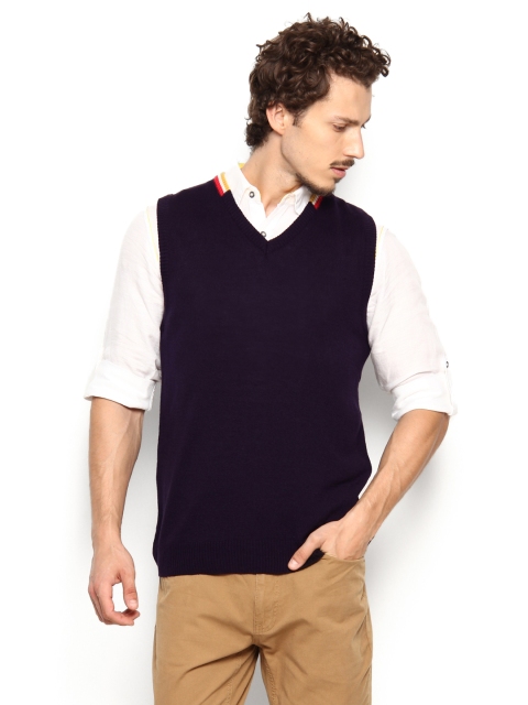 

Peter England Men Purple Sweater