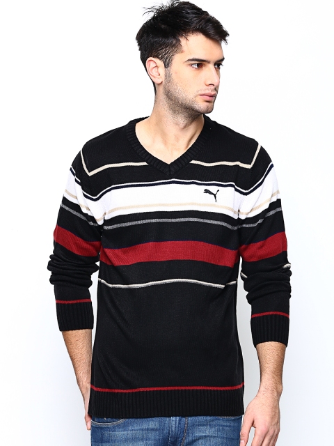 

Puma Men Black Striped Sweater