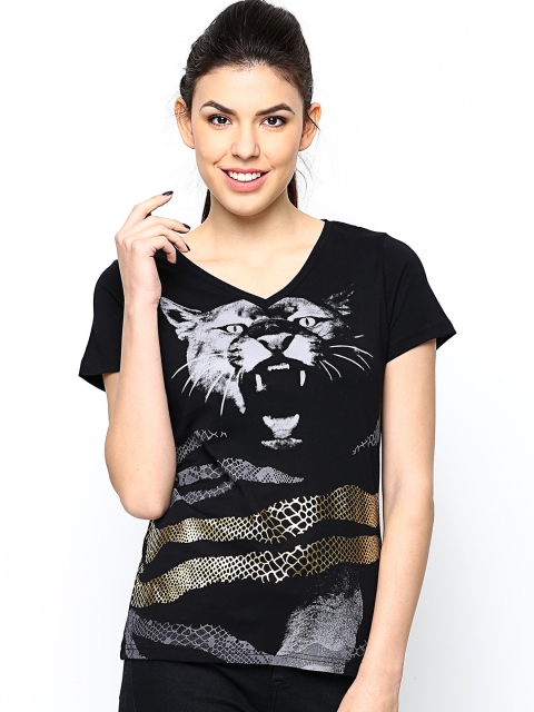 

Puma Women Black Graphic Printed T-shirt