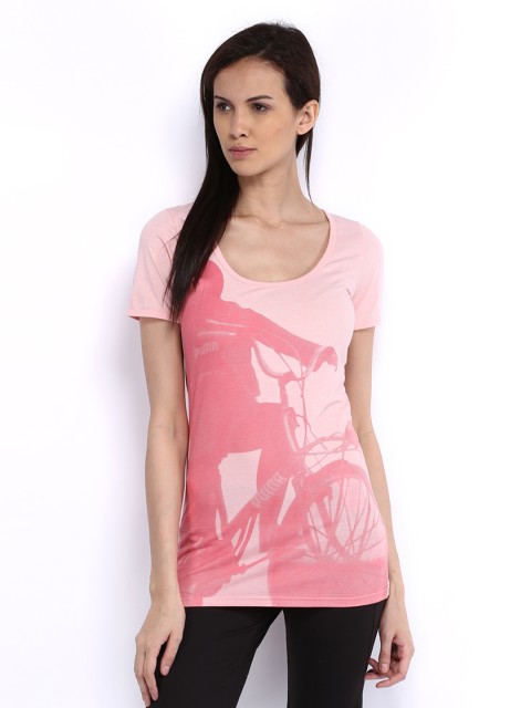 

Puma Women Powder Pink Printed T-shirt
