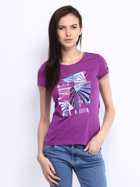 

Puma Women Purple Printed T-shirt