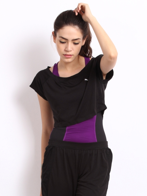 

Puma Women Black & Purple Layered Top