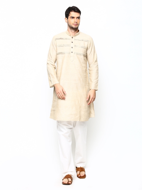 

Rajyog Men Beige & Off-White Kurta Pyjama