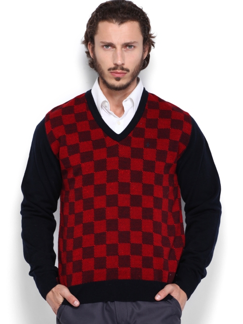 

Raymond Men Red & Navy Sweater