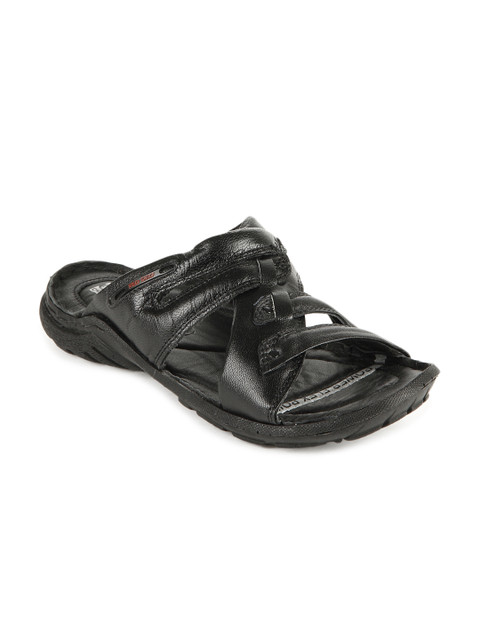 

Red Chief Men Black Leather Sandals