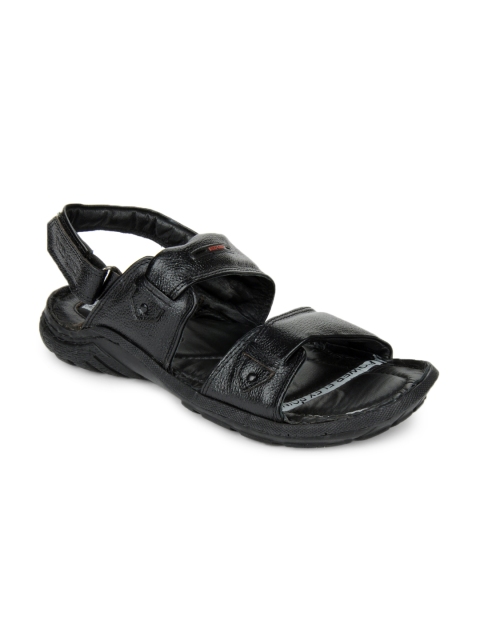 

Red Chief Men Black Leather Sandals