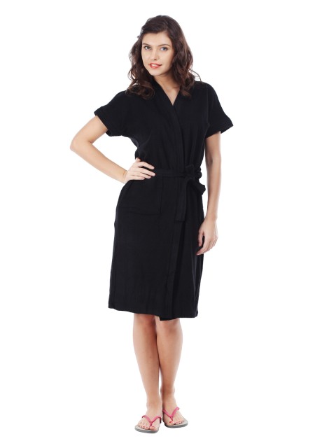 

Red Rose Women Black Bath Robe