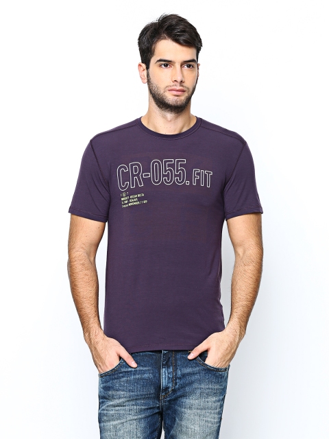 

Reebok Men Purple CF BURNOUT SS T Printed Training T-shirt