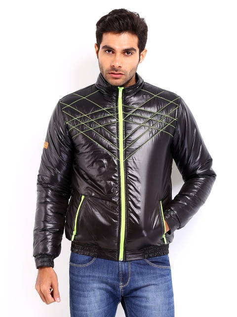 

Republic of Spiel Men Black Self Design Bomber