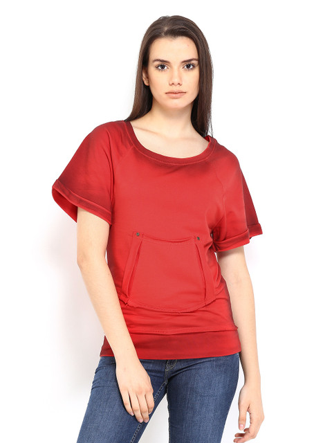 

Roadster Women Red Ombre French Terry Sweatshirt