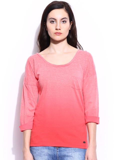 

Roxy Women Coral Pink Arty Ombre-Dyed Top