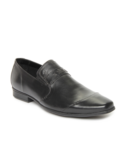 

Ruosh Men Black Leather Semi-Formal Shoes