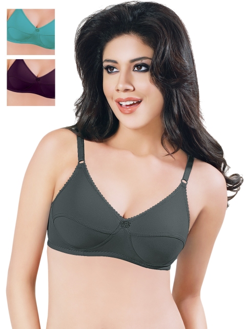 

Sonari Pack of 3 Full-Coverage Bras, Purple