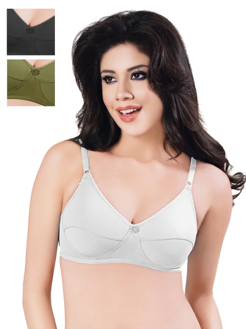 

Sonari Pack of 3 Full-Coverage Bras, Black