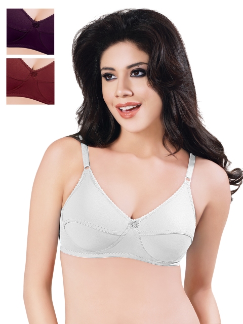

Sonari Pack of 3 Full-Coverage Bras, Purple