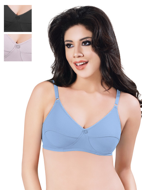 

Sonari Pack of 3 Full-Coverage T-shirt Bras, Blue