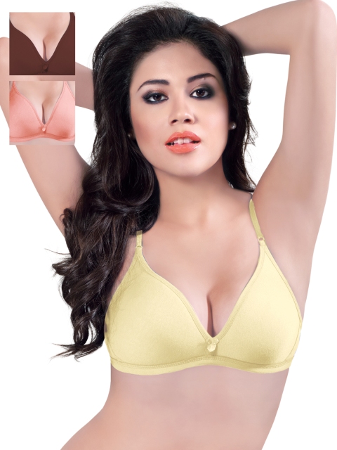 

Sonari Pack of 3 Full-Coverage T-shirt Bras, Yellow