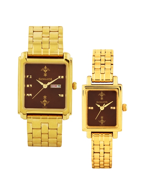 

Sonata Brown Dial Set of 2 His & Her Watches 70538080YM02