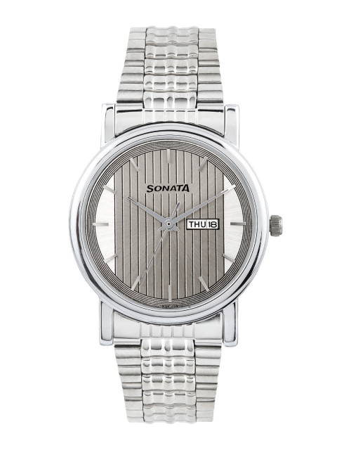 

Sonata Men Silver-Toned Dial Wedding Collection Watch 7987SM02