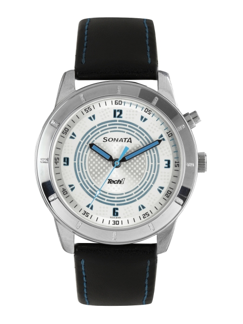 

Sonata Men White & Silver Toned Dial Watch