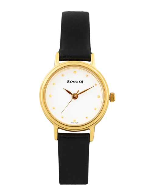 

Sonata Women White Dial Watch 8096YL01