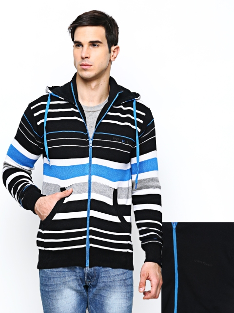 

Sports 52 Men Black Hooded Reversible Sweater