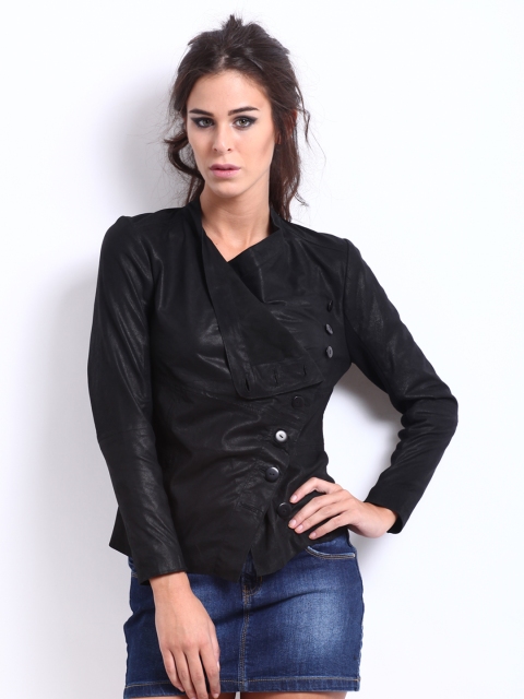 

The Vanca Women Black Leather Jacket