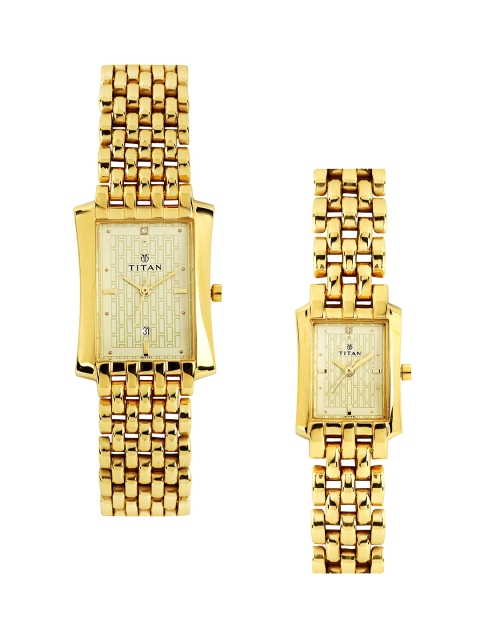 

Titan Bandhan Set of 2 His & Her Cream-Coloured Dial Watches NH19272927YM02