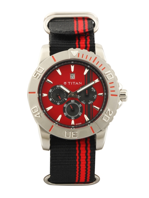 

Titan Men Red Dial Watch 9490SP02J