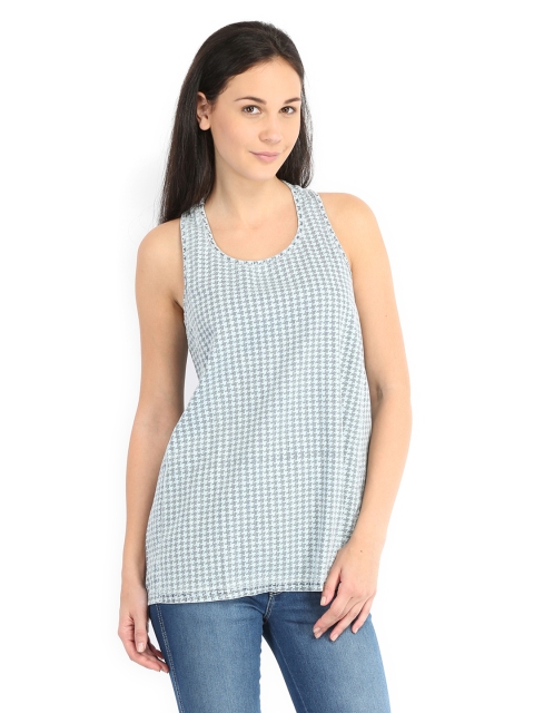 

Tokyo Talkies Women Blue Printed Top