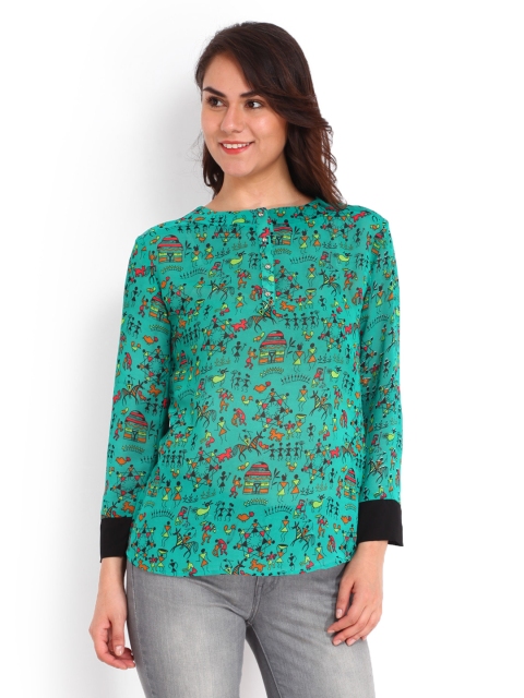 

Tokyo Talkies Women Green Printed Top