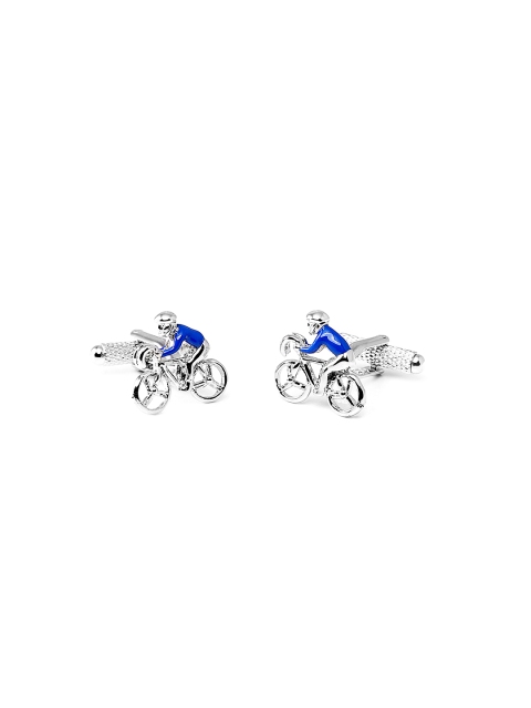 

Tossido Blue & Silver-Toned Cufflinks
