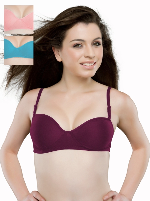 

Tweens Pack of 3 Demi-Cup T-shirt Bras TW-101, Magenta