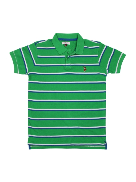

U.S. Polo Assn. Kids Boys Green & Blue Striped Polo T-shirt