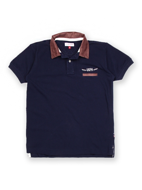 

U.S. Polo Assn. Kids Boys Navy & Brown Polo T-shirt, Navy blue