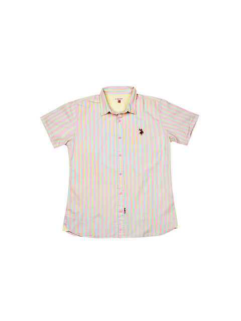 

U.S. Polo Assn. Kids Boys Pink Striped Shirt