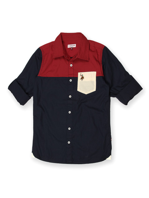 

U.S. Polo Assn. Kids Boys Navy & Red Shirt, Navy blue