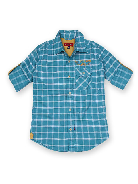 

U.S. Polo Assn. Kids Boys Blue & White Checked Shirt