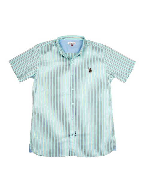 

U.S. Polo Assn. Kids Boys Sea Green Striped Shirt